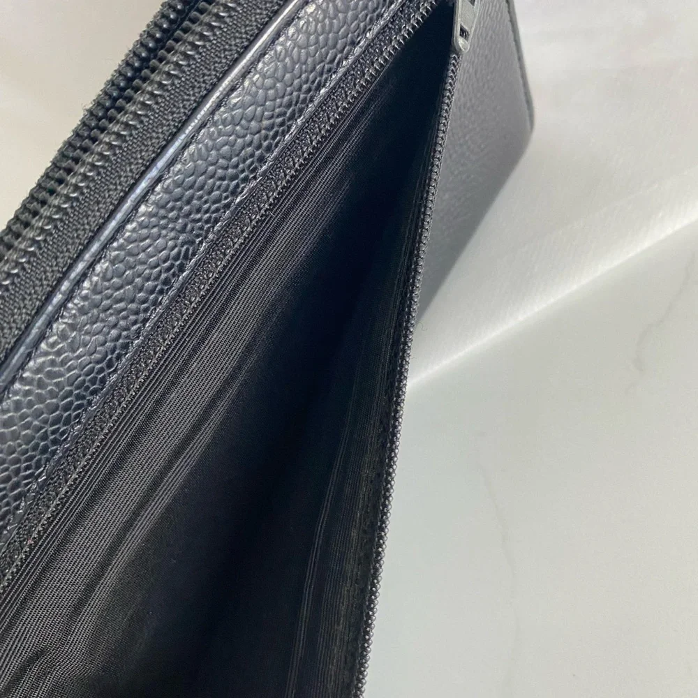 Chanel Black Caviar Leather Wallet with Iconic Logo - Picture 7 of 12